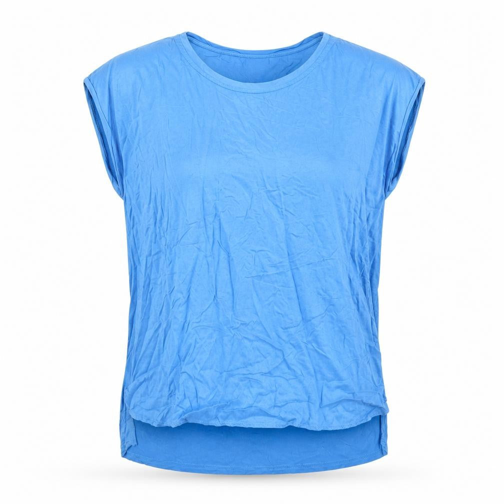YAYA Women Blue Size 12 Basic Scoop Neck Sleeveless T-Shirt