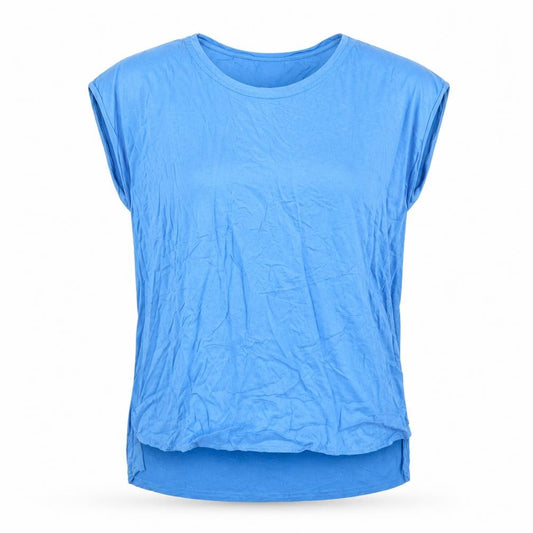 Front view of YAYA Women Blue, size 12, Basic Scoop Neck Sleeveless T-Shirt