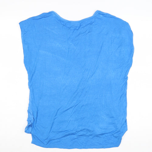 YAYA Women Blue Size 12 Basic Scoop Neck Sleeveless T-Shirt