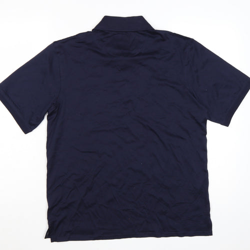 Marks and Spencer Blue Harbour Luxury Men's Navy Blue Cotton Polo Shirt S