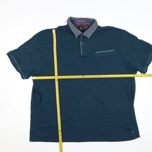 Next Men's Blue 3XL Short Sleeve Cotton Polo Shirt