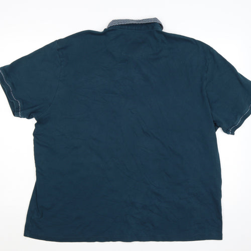 Next Men's Blue 3XL Short Sleeve Cotton Polo Shirt
