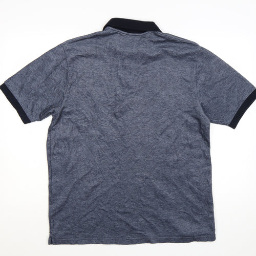 Marks and Spencer Blue Harbour Men's Blue Cotton Polo Shirt Medium