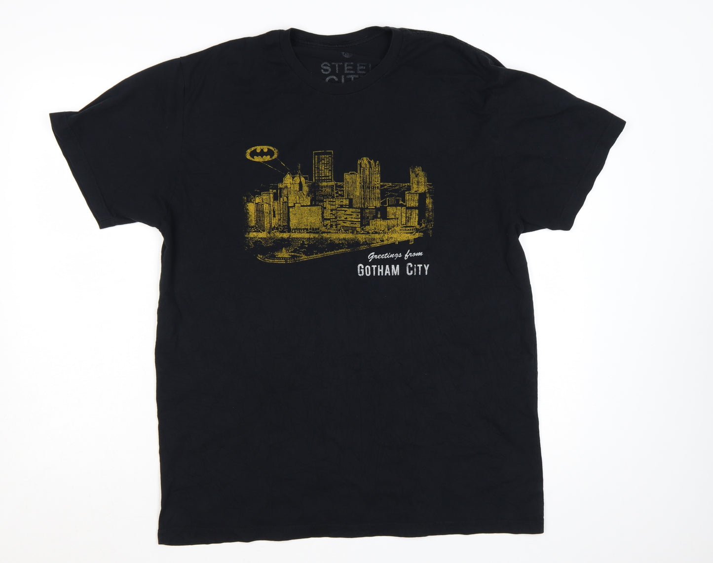Steel City Cotton Works Men's Black XL Batman Gotham City Graphic T-Shirt