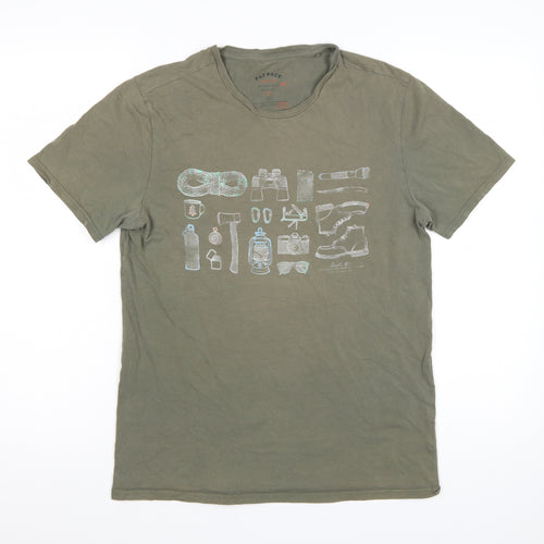 Fat Face Men's Green Graphic Print Cotton T-Shirt Size S