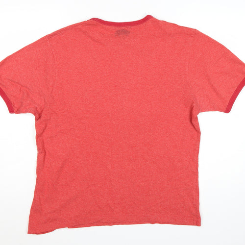 Lee Cooper Men's Red Graphic Print Crew Neck T-Shirt Size L