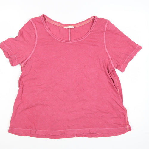 White Stuff Women's Pink Cotton Short Sleeve T-Shirt Size 12