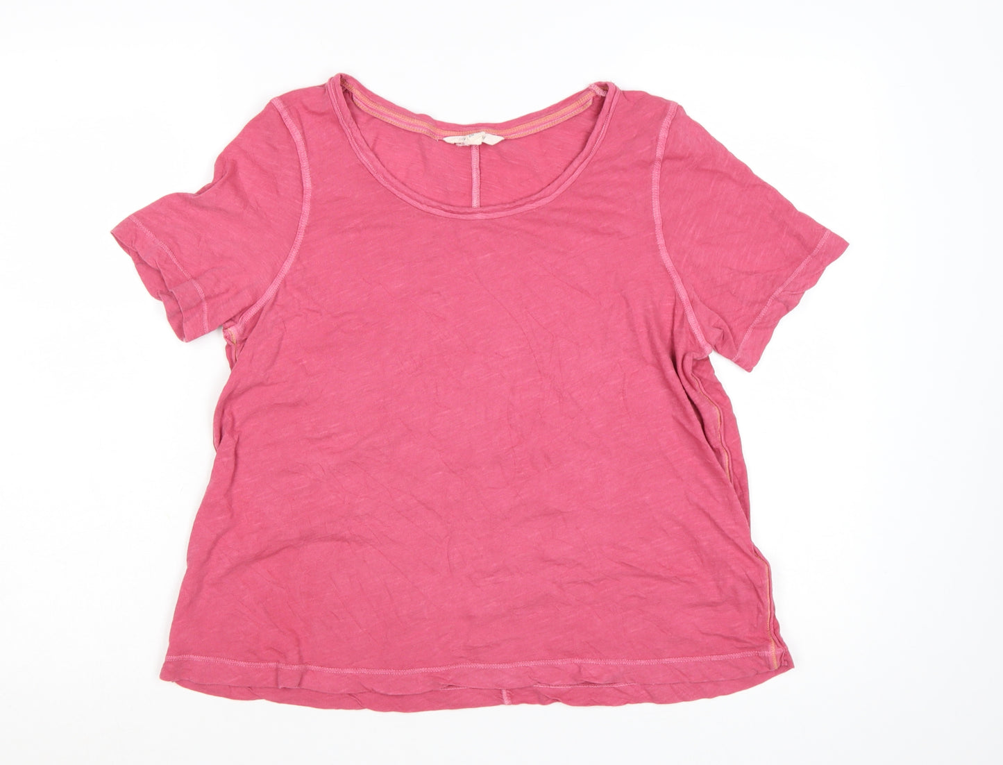 White Stuff Women's Pink Cotton Short Sleeve T-Shirt Size 12