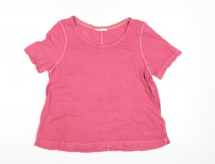 White Stuff Women's Pink Cotton Short Sleeve T-Shirt Size 12