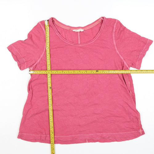 White Stuff Women's Pink Cotton Short Sleeve T-Shirt Size 12