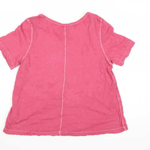 White Stuff Women's Pink Cotton Short Sleeve T-Shirt Size 12