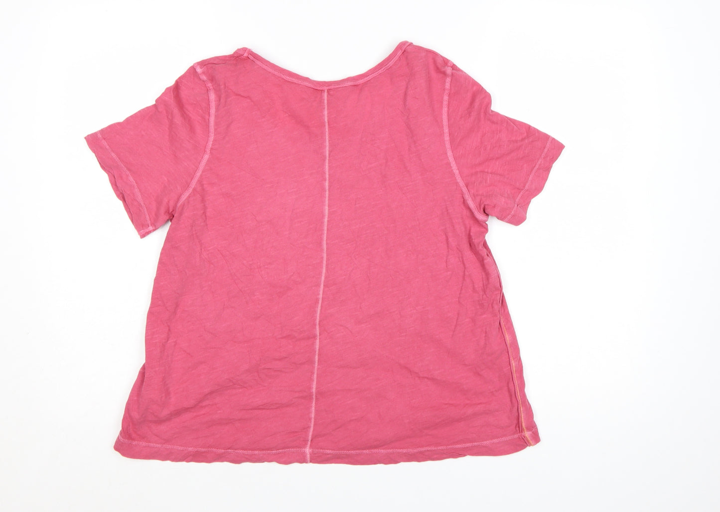 White Stuff Women's Pink Cotton Short Sleeve T-Shirt Size 12