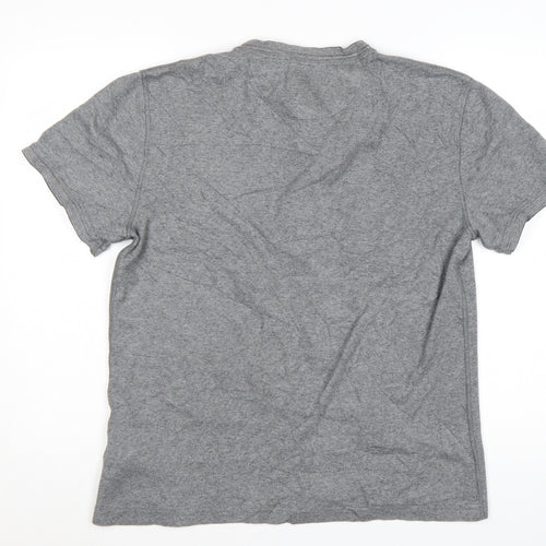 Superdry Men’s Grey Henley Short Sleeve Cotton T-Shirt 2XL