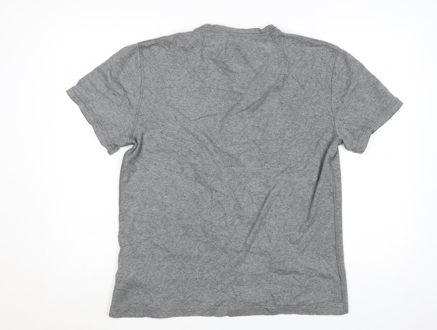 Superdry Men’s Grey Henley Short Sleeve Cotton T-Shirt 2XL