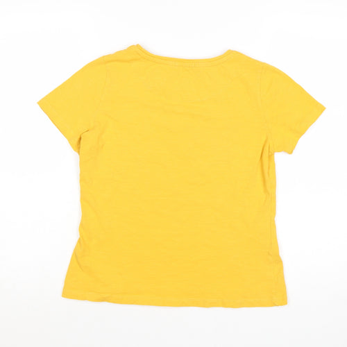 Joe Browns Women's Yellow Graphic T-Shirt Size 10 Short Sleeve Cotton