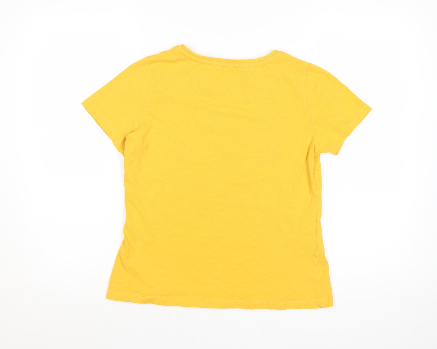 Joe Browns Women's Yellow Graphic T-Shirt Size 10 Short Sleeve Cotton