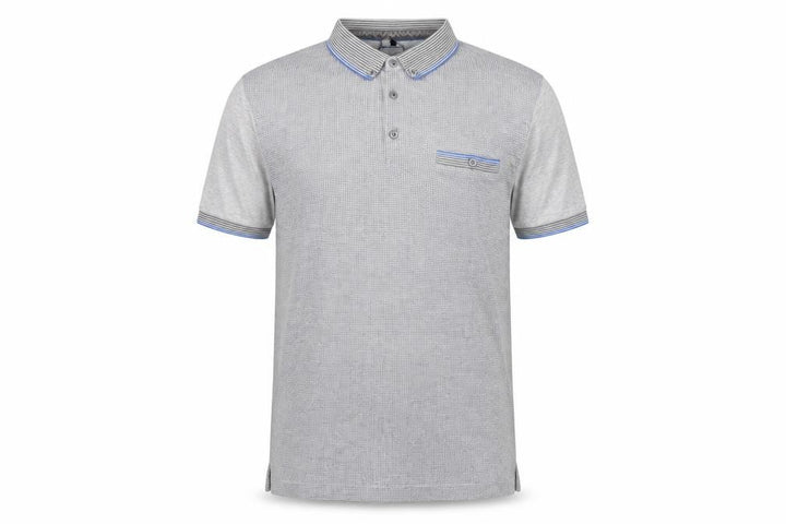 Ted Baker Men Grey Cotton Short Sleeve Polo Shirt Size L