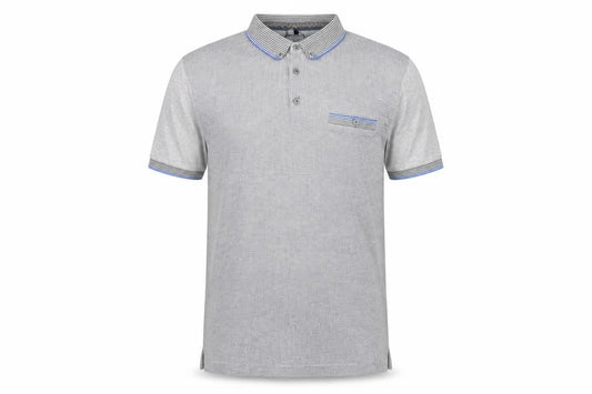 Ted Baker Men Grey Cotton Short Sleeve Polo Shirt Size L