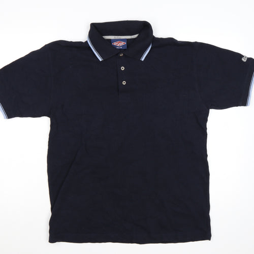Lee Cooper Men’s Blue Cotton Short Sleeve Polo Shirt Size M