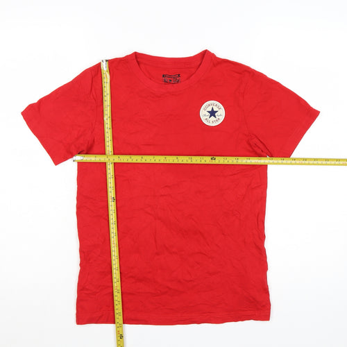 Converse Boys Red Logo T-Shirt 12-13 Years Short Sleeve Cotton Crew Neck