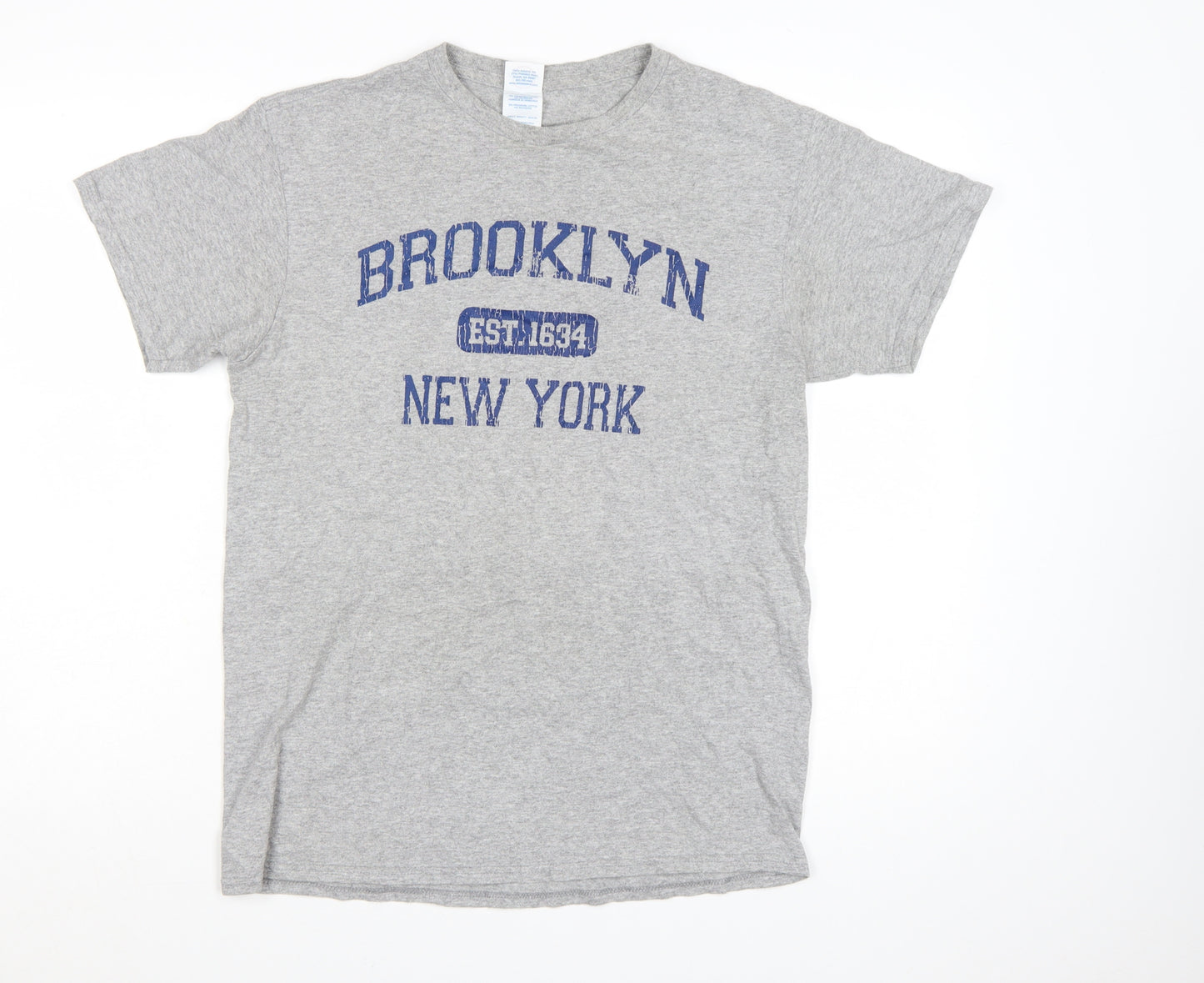 Delta Pro Weight Men's Grey Brooklyn New York Graphic T-Shirt Size M