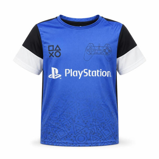 PlayStation Boys Blue Short Sleeve Graphic T-Shirt 8-9 Years Polyester