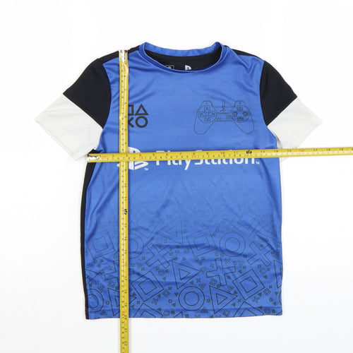 PlayStation Boys Blue Short Sleeve Graphic T-Shirt 8-9 Years Polyester
