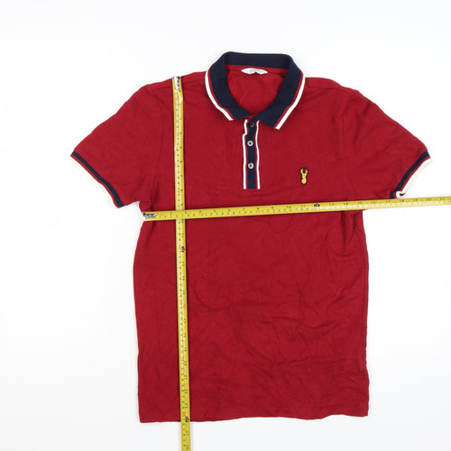 Next Men's Red Short Sleeve Polo Shirt XS 100% Cotton Classic Fit