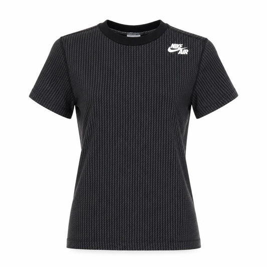 Front view of Nike Women's Black Slim Fit Short Sleeve Sports T-Shirt M