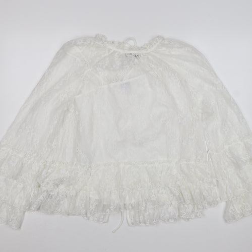 Marks and Spencer Womens Ivory Lace Ruffle Kimono Blouse Size 8