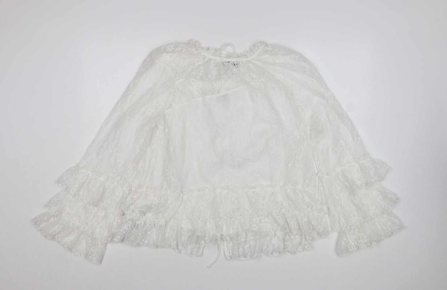 Marks and Spencer Womens Ivory Lace Ruffle Kimono Blouse Size 8
