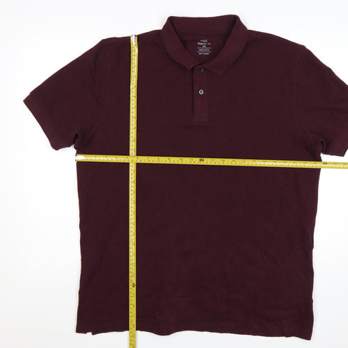 Marks and Spencer Men's Brown 2XL Cotton Short Sleeve Polo Shirt