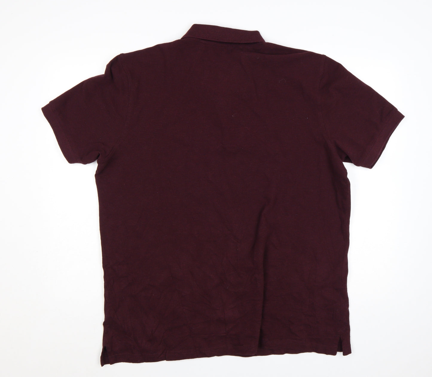 Marks and Spencer Men's Brown 2XL Cotton Short Sleeve Polo Shirt