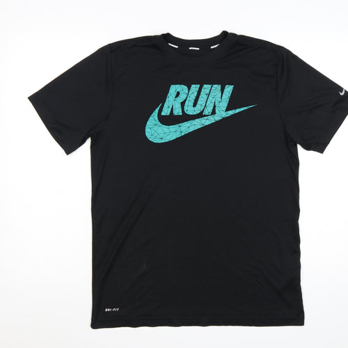Nike Men's Black Dri-FIT RUN Graphic Short Sleeve T-Shirt Size M