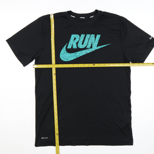 Nike Men's Black Dri-FIT RUN Graphic Short Sleeve T-Shirt Size M