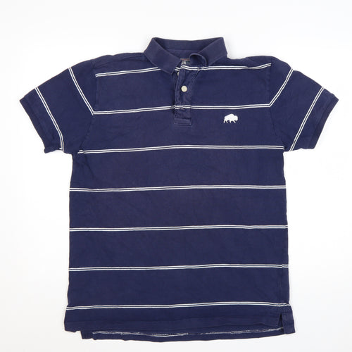 Rydale Men's Blue Striped Polo Shirt Size L Classic Cotton Casual
