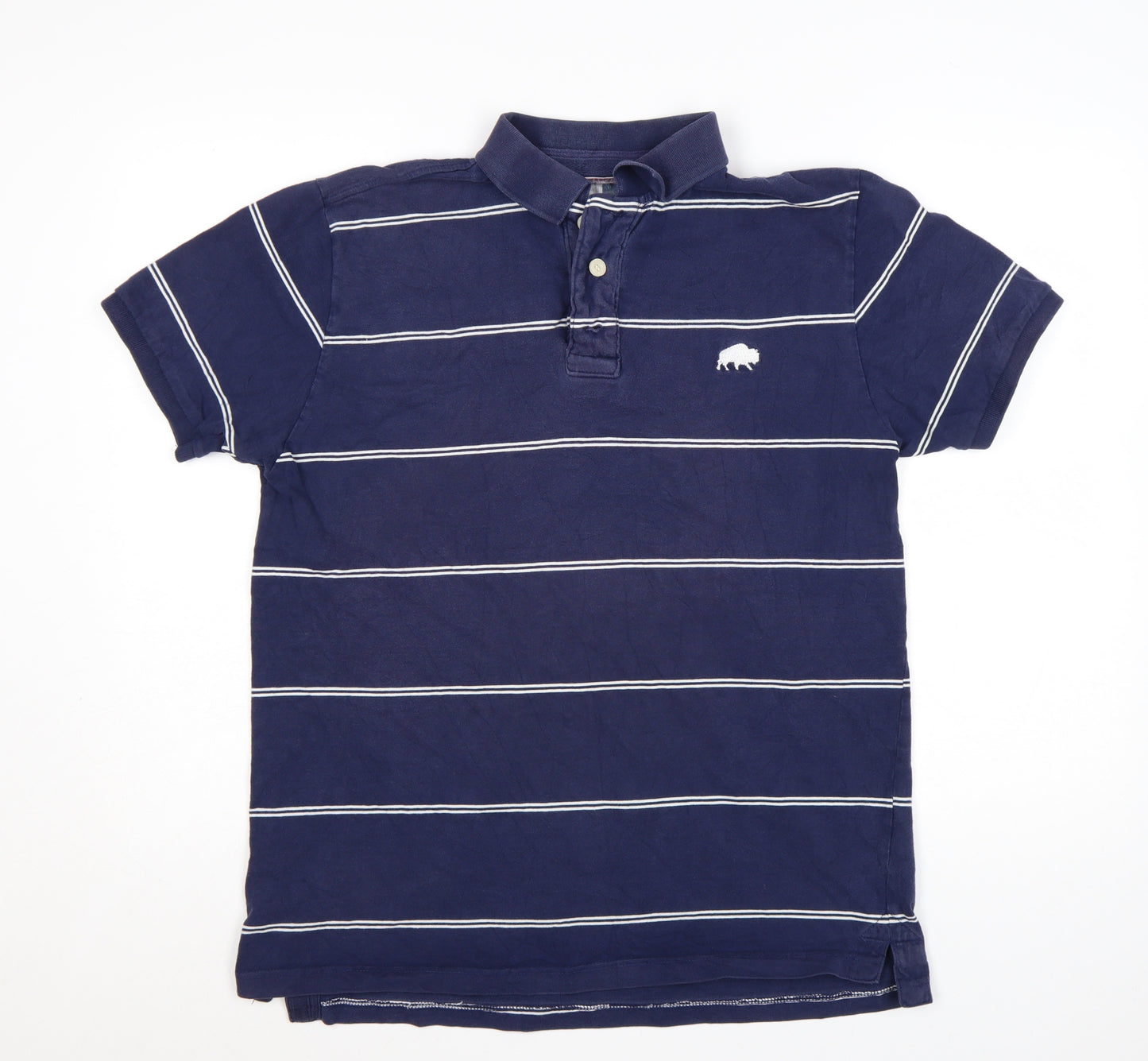 Rydale Men's Blue Striped Polo Shirt Size L Classic Cotton Casual