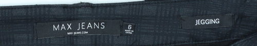 Max Jeans Women's Black Check Jegging Trousers Size 6 Slim Fit