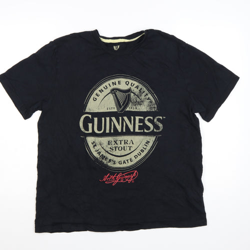 George Men’s Black Guinness Graphic Crew Neck T-Shirt Size L