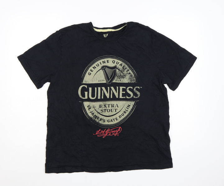 George Men’s Black Guinness Graphic Crew Neck T-Shirt Size L