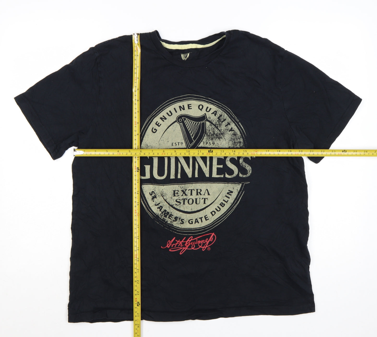 George Men’s Black Guinness Graphic Crew Neck T-Shirt Size L