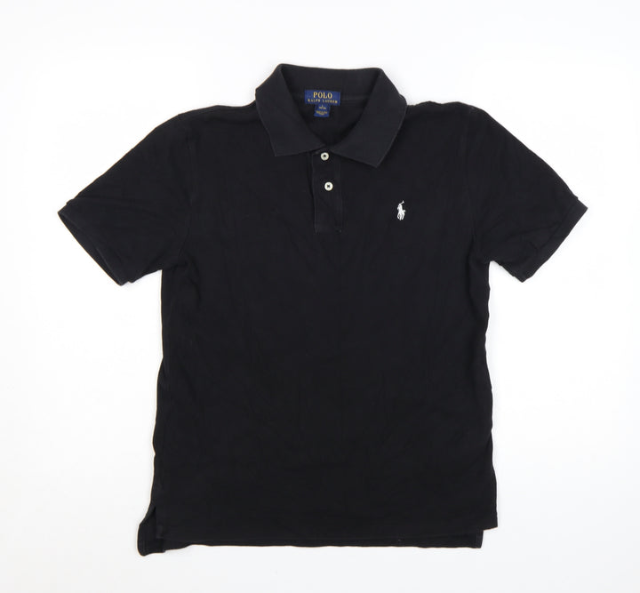 Ralph Lauren Teens Black Cotton Short Sleeve Polo Shirt L