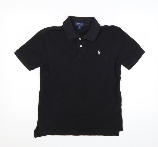 Ralph Lauren Teens Black Cotton Short Sleeve Polo Shirt L