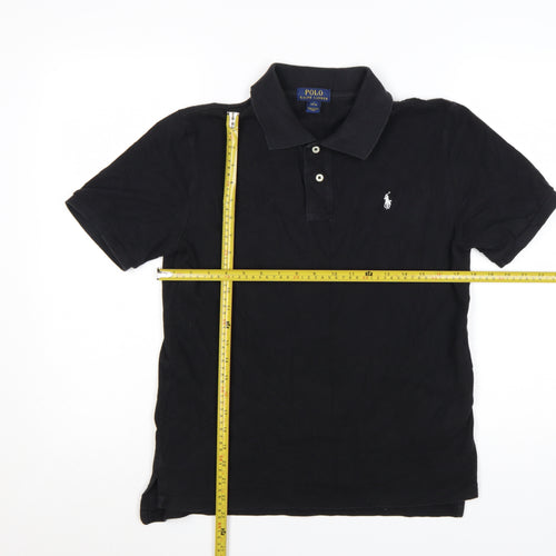 Ralph Lauren Teens Black Cotton Short Sleeve Polo Shirt L