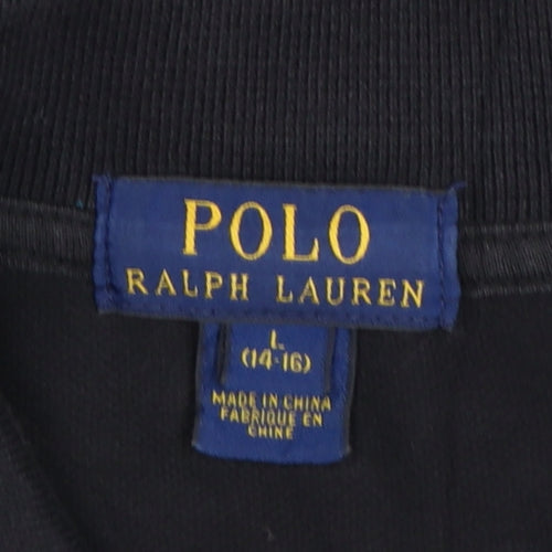Ralph Lauren Teens Black Cotton Short Sleeve Polo Shirt L