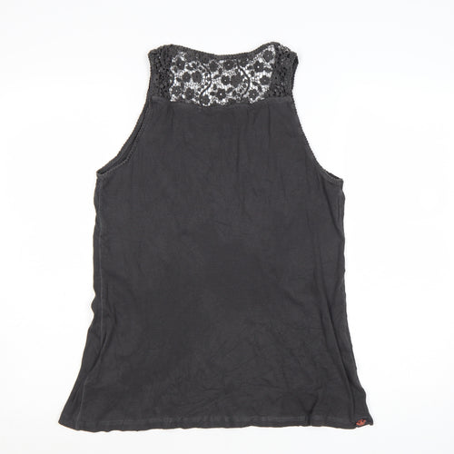 Fat Face Womens Black Lace Trim Cotton Tank Top Size 18