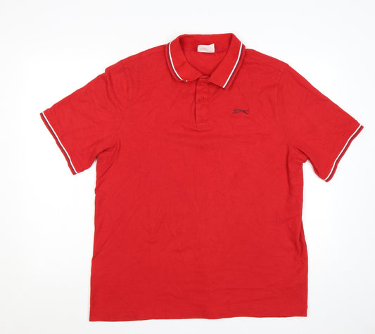 Slazenger Men's Red XL Polo Shirt Classic Sports Fit