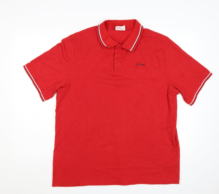 Slazenger Men's Red XL Polo Shirt Classic Sports Fit