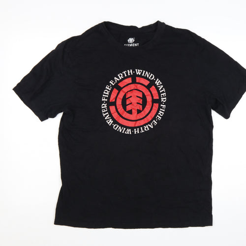 Element Men's Black Regular Fit Graphic T-Shirt L 100% Cotton