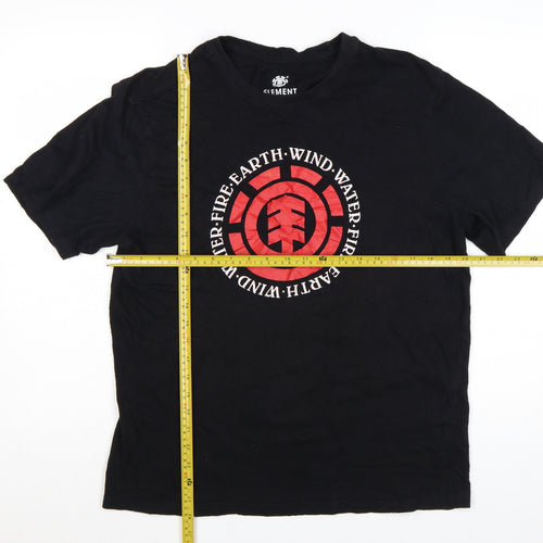 Element Men's Black Regular Fit Graphic T-Shirt L 100% Cotton